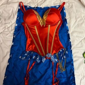 Wonder Woman corset bustier costume with tutu skirt